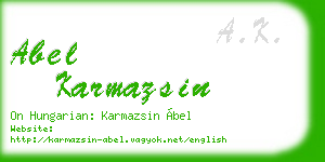 abel karmazsin business card